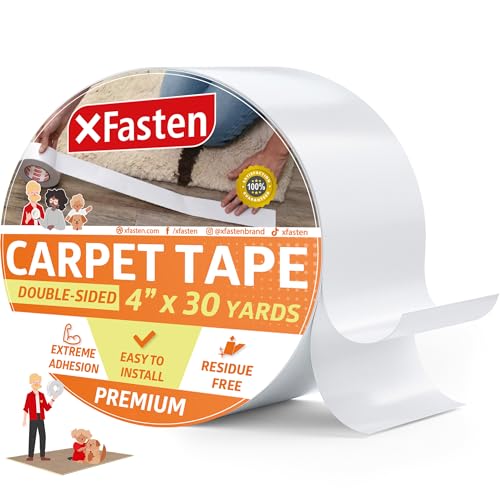 XFasten - Cinta adhesiva de doble cara para alfombras, para