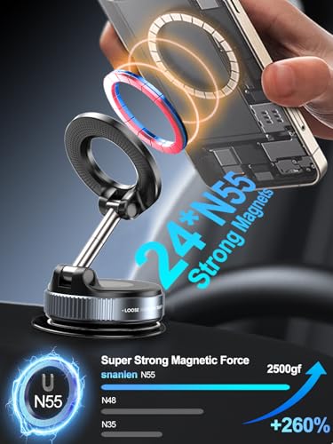 Soporte magnético de teléfono mejorado al vacío de 360°, sop