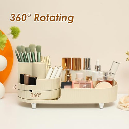 Organizador de maquillaje giratorio para encimera, organizad