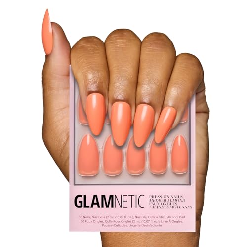 Glamnetic Uñas a presión – Mandarina suave | Naranja almendr