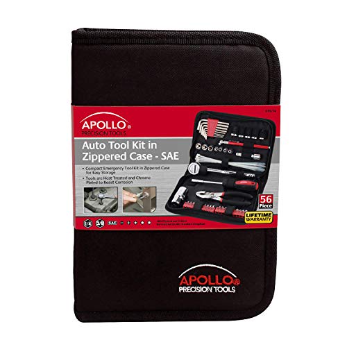 Apollo Tools DT9774 - Juego de 56 herramientas compactas SAE