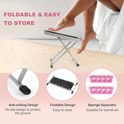 Reposapiés de pedicura, soporte de pie ajustable con separad