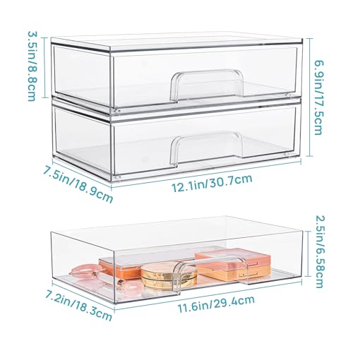 Vtopmart - Cajones de almacenamiento apilables transparentes