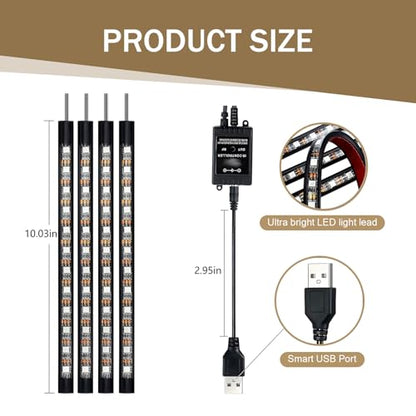 Kit de 4 luces LED para interior de automóvil y tiras de luc