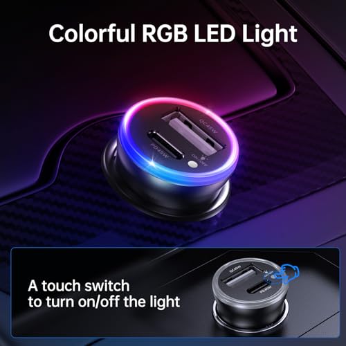 SYNCWIRE Cargador de coche USB C de 90 W [PD 45 W y QC 45 W]