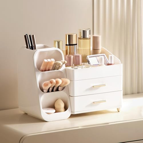 HBlife Organizador de maquillaje con soporte para brochas pa