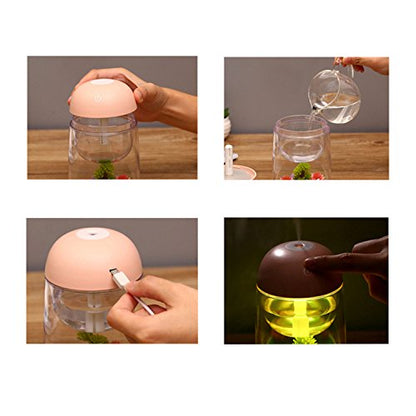Humidificador micro paisaje con luz LED cambiante, modo de n