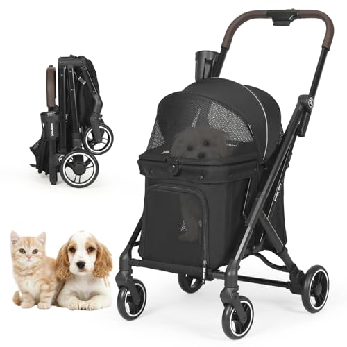 X1 - Cochecito para perros y gatos, ligero, plegable, portátil, compac