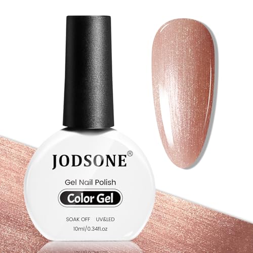 JODSONE Esmalte de uñas de gel de oro rosa de 0.3 fl oz, esm