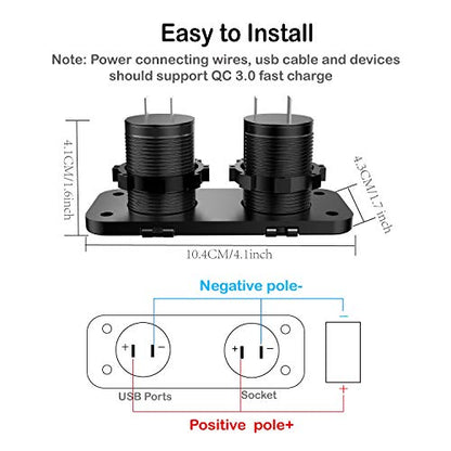 QC 3.0 - Toma de corriente USB de 12 V para barco marino, im