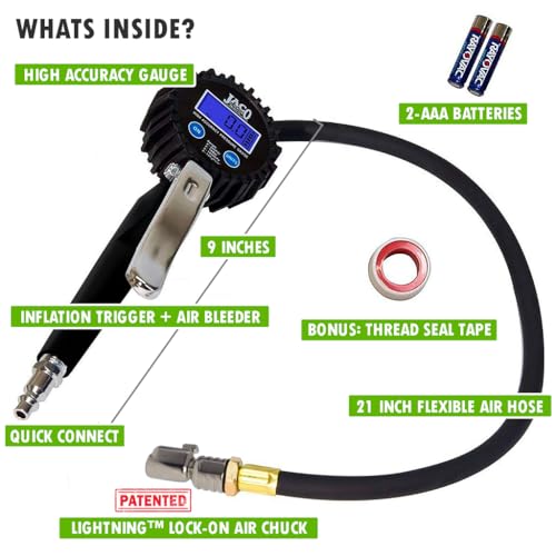 JACO FlowPro 2.0 - Inflador digital de neumáticos con manóme