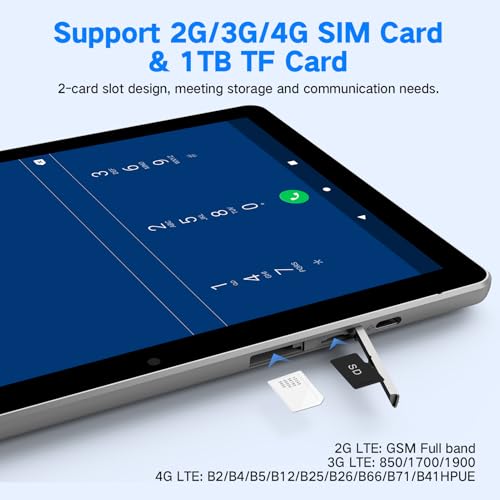 Tableta Android de 10.1 pulgadas, tabletas celulares 2025 co