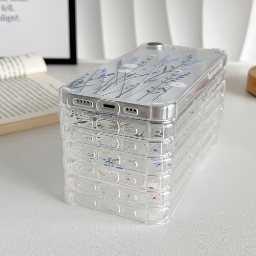 ZTOFERA Funda transparente para iPhone 16e, diseño de flores
