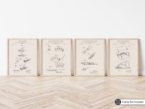 Poster Master Póster de 4 piezas para cortaúñas, protector d