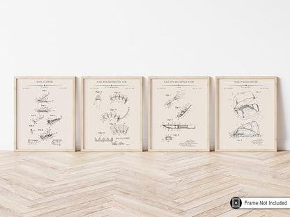 Poster Master Póster de 4 piezas para cortaúñas, protector d