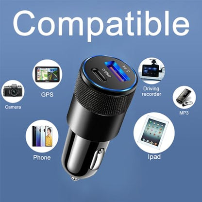 Cargador de coche 3.1A USB tipo C PD Apple Android teléfono