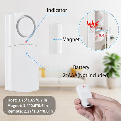 Alarma de puerta con control remoto, alarmas inalámbricas de