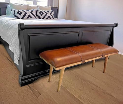 Zilker Home Banco de madera moderno de mediados de siglo, ba