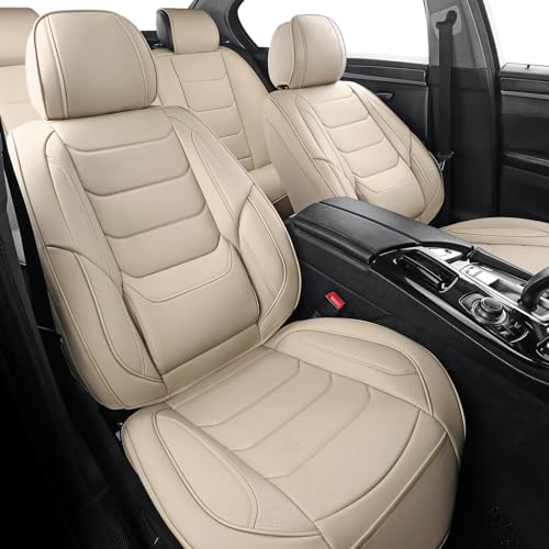 Juego completo de fundas de cuero para asiento de automóvil,