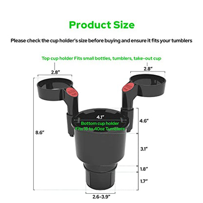 Adaptador expansor triple para portavasos de automóvil con b