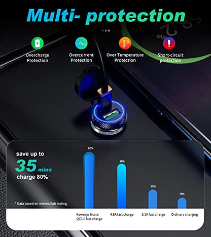 KEWIG Cargador de coche USB C, 60W/5A Super Mini Cargador de
