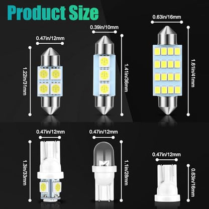 42 luces LED para el interior del automóvil, kit de bombilla