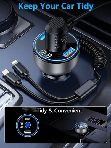 5 in 1 USB C Car Charger Adapter, 190W Multi USB Cigarette L