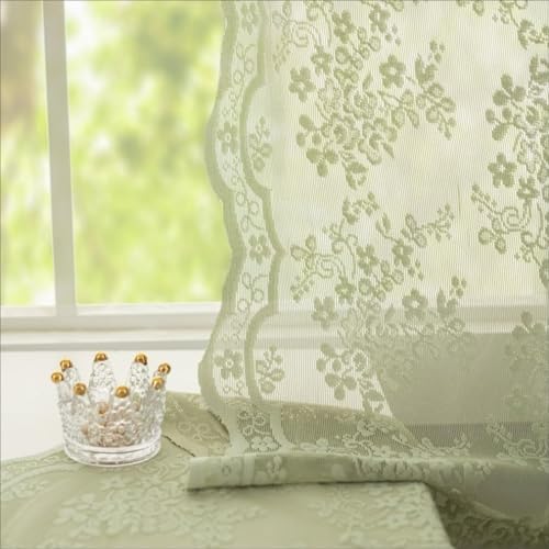 YJ YANJUN Cortinas traslúcidas color verde salvia de 72 pulgadas de la