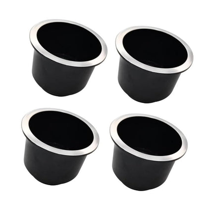 ISURE MARINE 4 portavasos de plástico universal cromado con
