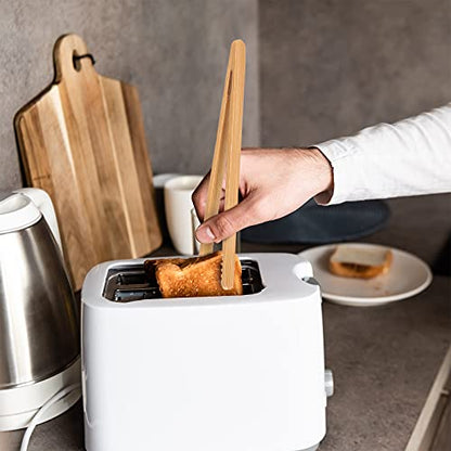 Zopeal 6 pinzas de cocina de madera largas de bambú para coc