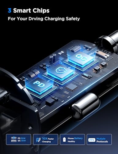 Cargador de coche rápido de 60 W, adaptador de encendedor de