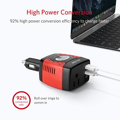 BESTEK Inversor de corriente de 150 W, convertidor de voltaj
