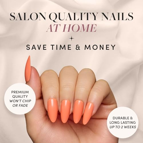 Glamnetic Uñas a presión – Mandarina suave | Naranja almendr