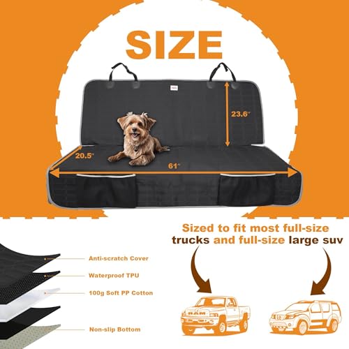 Funda de asiento de coche para perro para asiento trasero, f