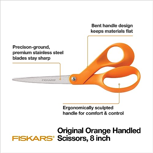 Tijeras Fiskars originales con mango de color naranja