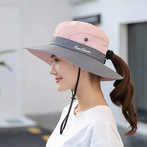 ZOORON Sombrero de safari para cola de caballo para mujer, a