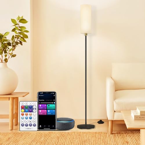 YHW Lámpara de pie funciona con Alexa y Google 2.4G remoto R