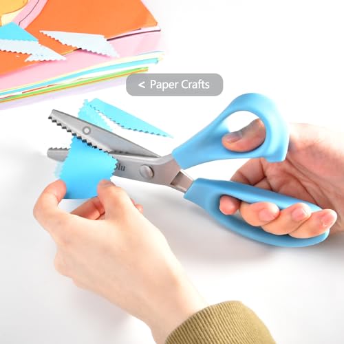 Tijeras en zig zag para peluca de encaje, tijeras de coser d