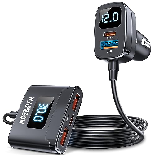 kapebow - Cargador de coche USB C de carga rápida de 78 W, c