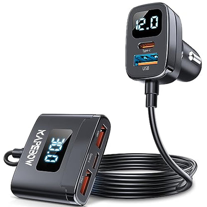 kapebow - Cargador de coche USB C de carga rápida de 78 W, c