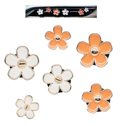 6 clips de ventilación de flores de margaritas para automóvi