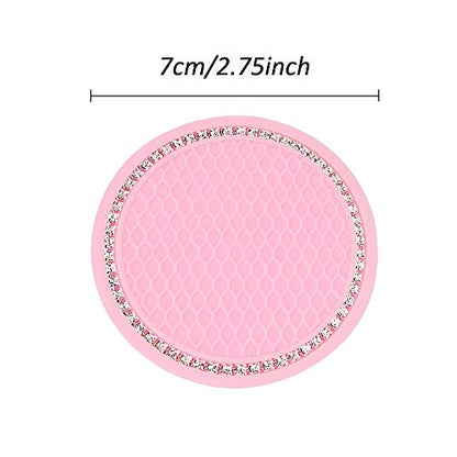 Juego de 2 posavasos de cristal brillante de 2.75 pulgadas p