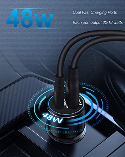 Toma USB de 12 voltios, 30 W + 18 W, cargador de coche USB C