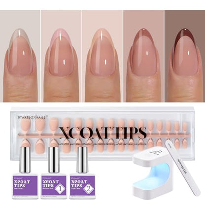 BTArtboxnails XCOATTIPS - Uñas de gel francesas – Tonos de p