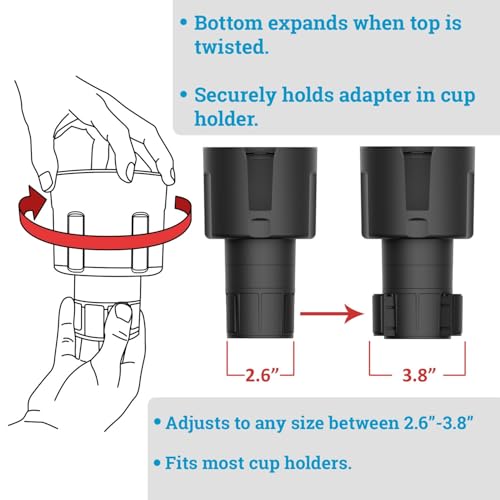 Expansor de portavasos para automóvil (base larga), extensor