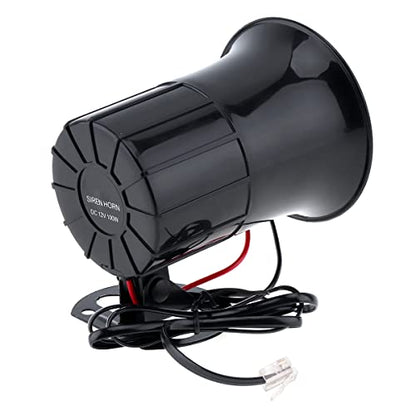 Bocina de sirena de alarma con cable, 100 W 12 V 6 sonido co