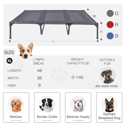 suddus Cama elevada para perros impermeable al aire libre, c