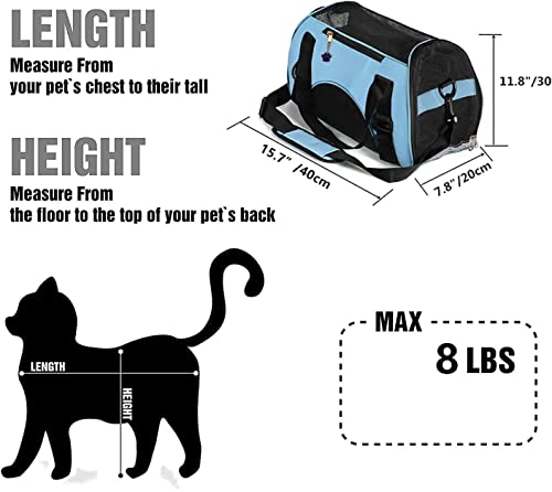 Transportador de gato, lados suaves para mascotas para gatos