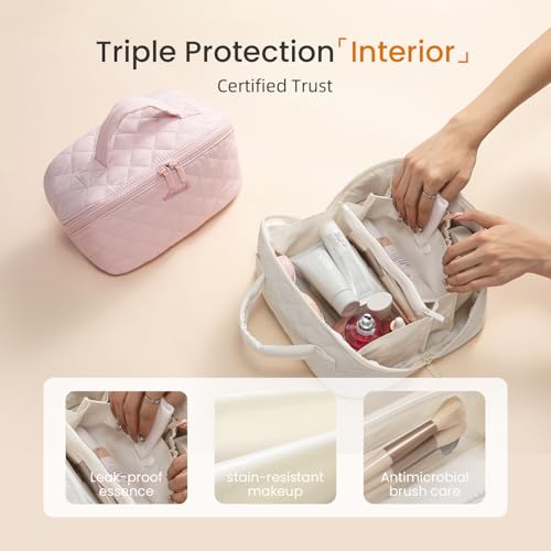 LOVEVOOK Bolsa de maquillaje de viaje de gran capacidad, 2 p