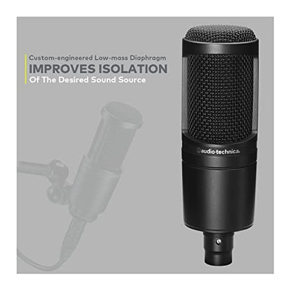 Audio-Technica Micrófono de estudio de condensador AT2020 co